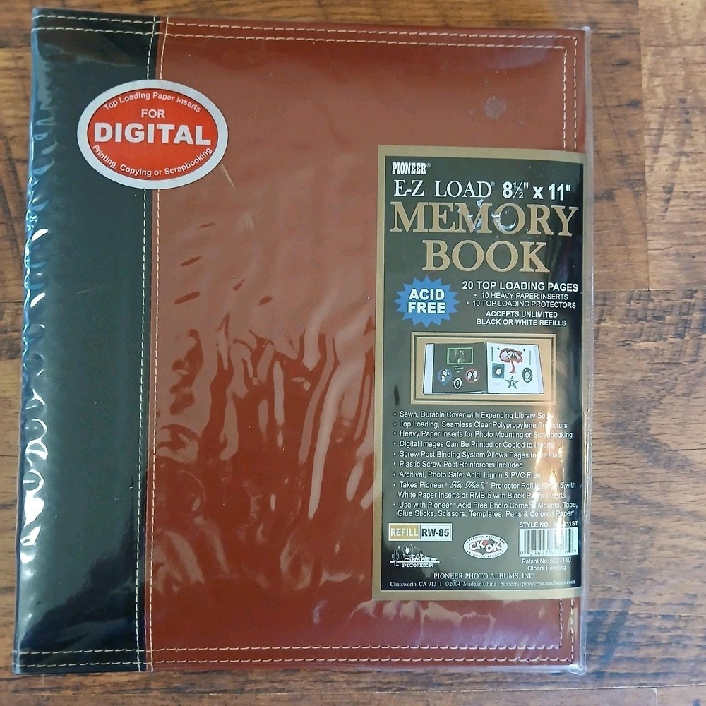 PIONEER EZ LOAD 8-1/2x11 Photo Memory Book Brown/Black Scrapbook NEW